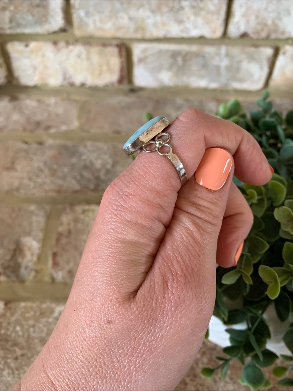 Hand Crafted | Larimar Sterling Ring - Blue - Picture 4 of 10